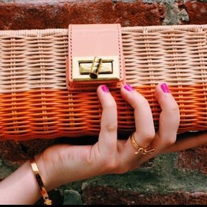 J.Crew Havana Wicker Clutch